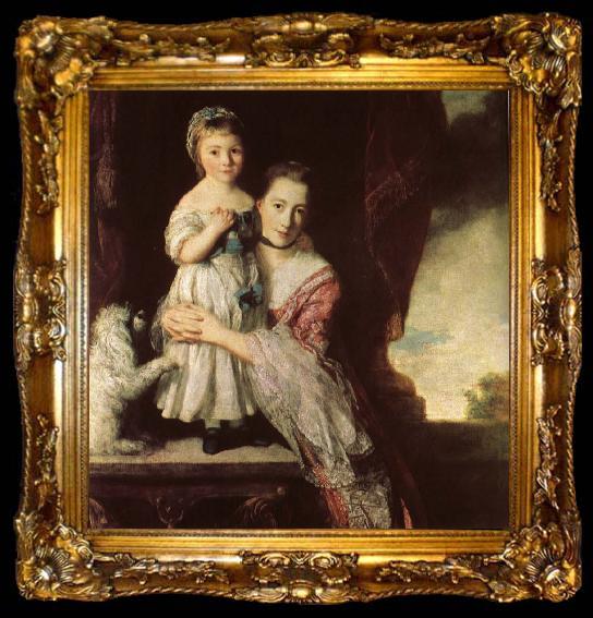 framed  Sir Joshua Reynolds Georgiana,Countess Spencet and Lady Georgiana Spencer, ta009-2